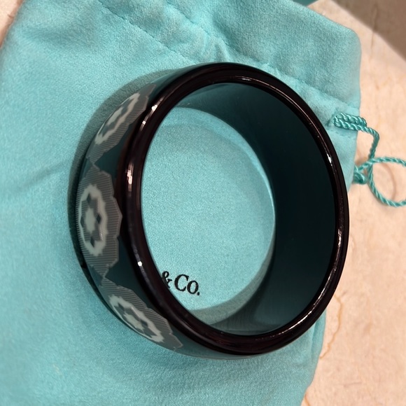 Tiffany & Co Paloma Picasso Marrakesh Zellige Black Resin Bangle Bracelet - Picture 2 of 5